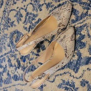 Kelly & Katie Bendama snake print sling back heels sz 6.5 SH148